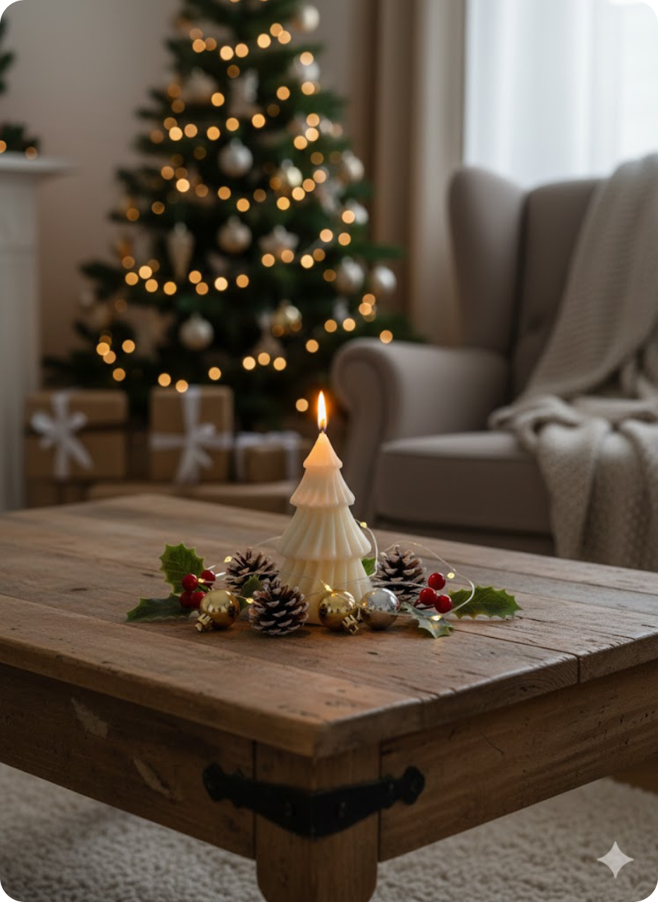 Snow Glow Tree Candle | Hand Poured with Love