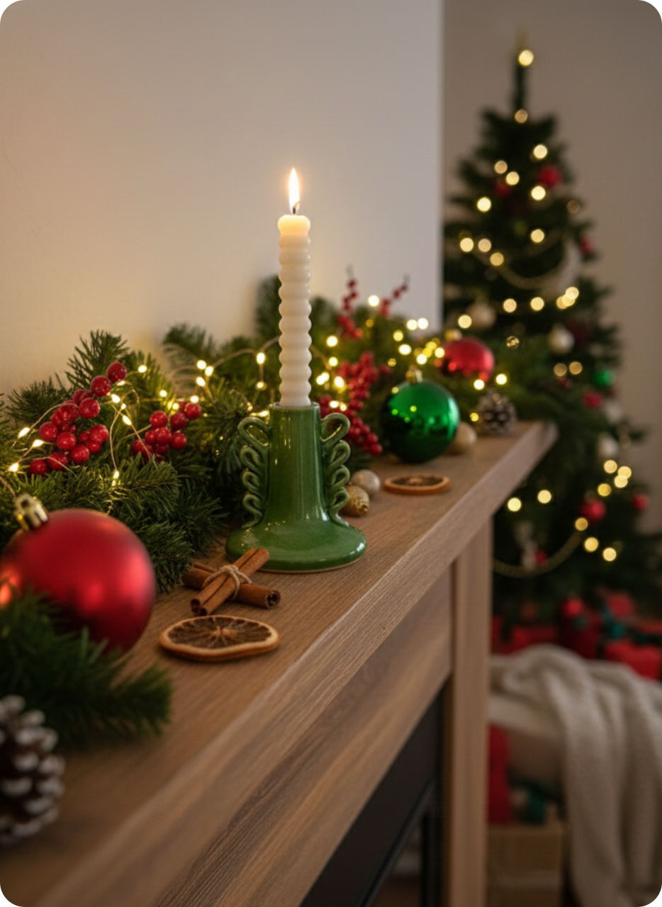 Merry Moss Candle Holder