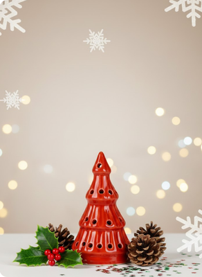 Tiny Twinkle Red Tree Candle Holder
