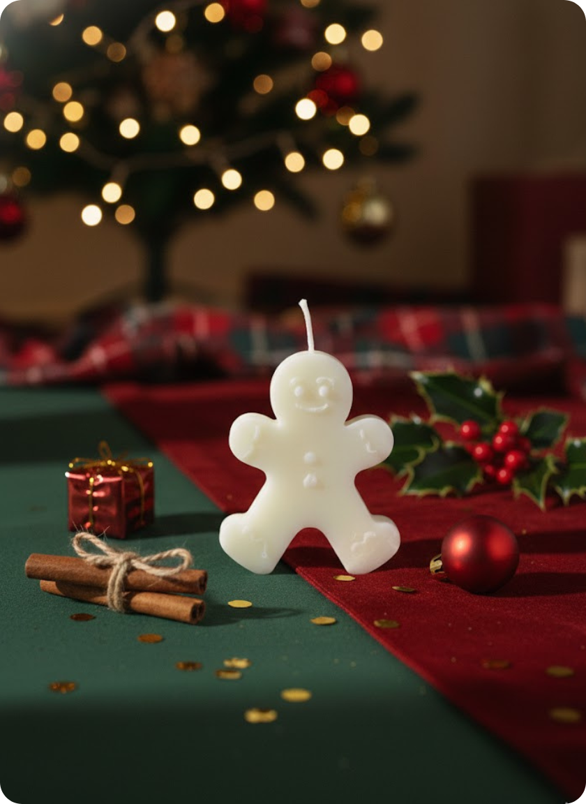 Mr. Gingerbread Candle |  Hand Poured with Love