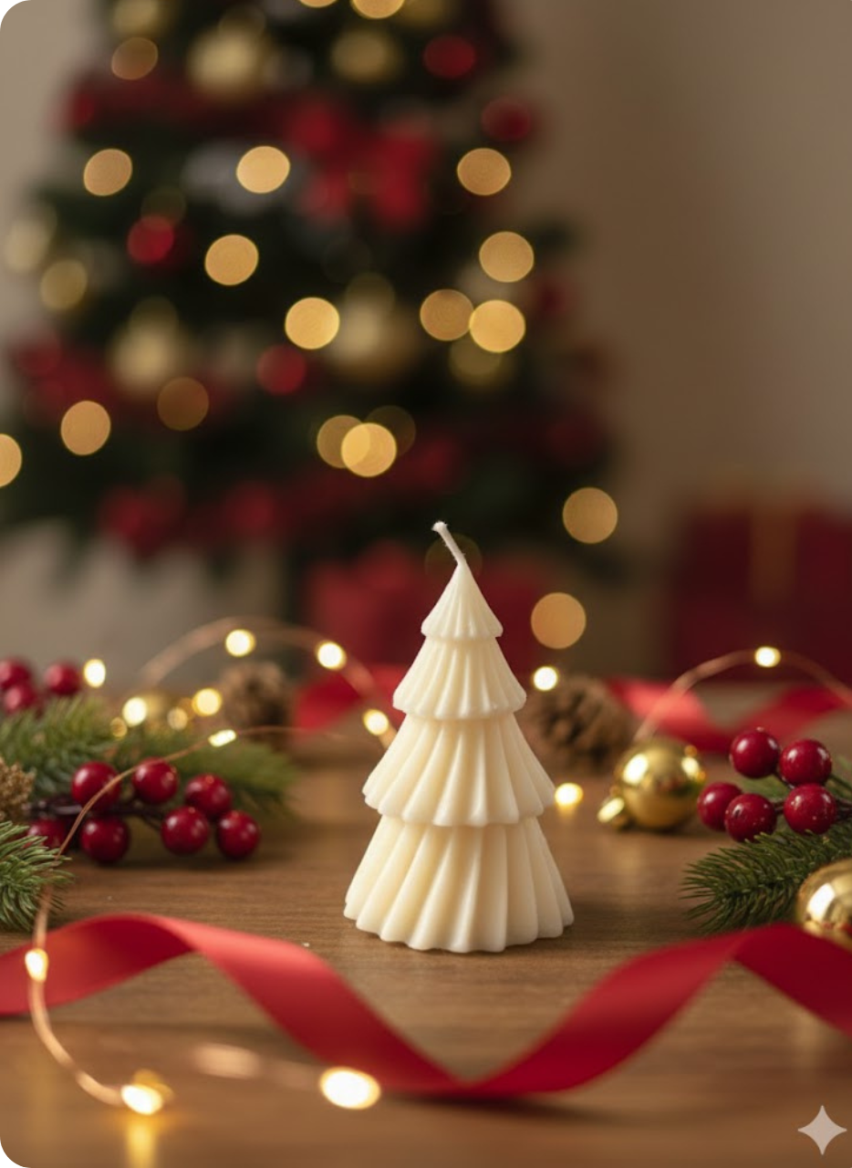 Snow Glow Tree Candle |  Hand Poured with Love